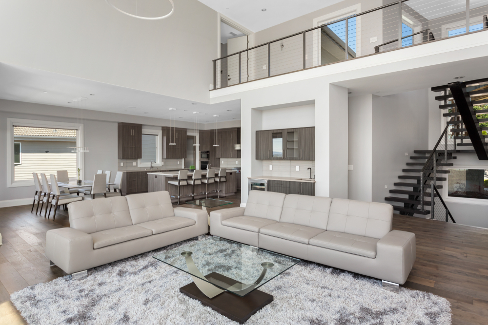 Living,Room,And,Kitchen,In,New,Luxury,Home.,Features,Open